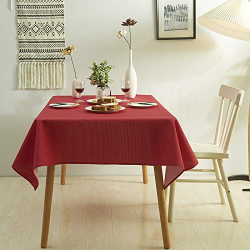 ROJDFCNBW Stick Baumwolle und Tischtuch, verwendet for Küche, Restaurant, Bankett drinnen oder draußen Tischdekoration(Red,47.2 x 47.2 inch) von ROJDFCNBW
