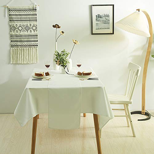ROJDFCNBW Stick Baumwolle und Tischtuch, verwendet for Küche, Restaurant, Bankett drinnen oder draußen Tischdekoration(White,78.7 x 55.1 inch) von ROJDFCNBW