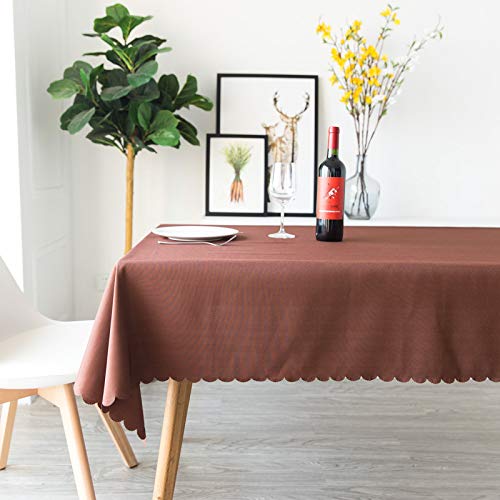 ROJDFCNBW Stick Baumwolle und Tischtuch, weiche Tischdecke aus Polyester for die Küchentischdekoration(Coffee,55.1 x 55.1 inch) von ROJDFCNBW