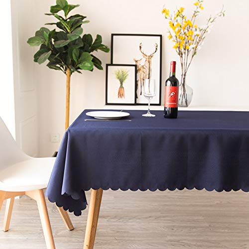 ROJDFCNBW Stick Baumwolle und Tischtuch, weiche Tischdecke aus Polyester for die Küchentischdekoration(Dark Blue,86.6 x 86.6 inch) von ROJDFCNBW