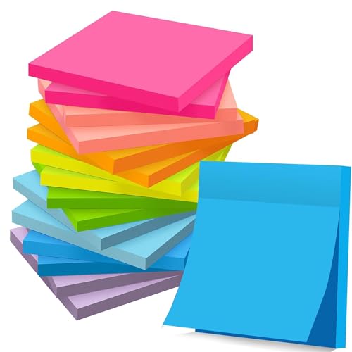 Selbstklebende Notizblöcke, bunte Haftnotizen für Erinnerungen, 7,6 x 7,6 cm, einfach zu verwendende Haftnotizen für Büro, Schule und Zuhause, 82 Blatt pro Block, 8 Stück Selbstklebende Notizblöcke, bunte Haftnotizen für Erinnerungen, 7,6 x 7,6 cm, einfach zu verwendende Haftnotizen für Büro, Schule und Zuhause, 82 Blatt pro Block, 8 Stück von ROJDJF