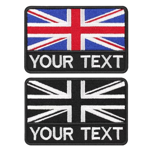 Personalisierte bestickte Namensaufnäher mit UK-Flagge, zum Aufnähen, Aufbügeln, Haken und Schlaufe, personalisierbare taktische Militär-Patches für Kleidung, Rucksäcke, Westen, Jacken und Personalisierte bestickte Namensaufnäher mit UK-Flagge, zum Aufnähen, Aufbügeln, Haken und Schlaufe, personalisierbare taktische Militär-Patches für Kleidung, Rucksäcke, Westen, Jacken und von ROKHEVN
