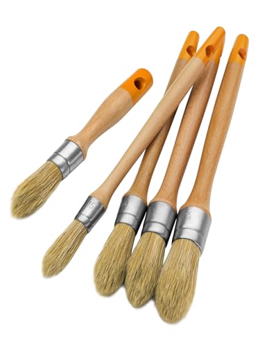 ROLLINGDOG Rund Lackierpinsel - Hochwertige Pinsel für dekorative und Detailmalerei,Staubwischen und Nachbesserungen an Fenstern, Long Paint Brush for Wänden und Türen, 5 Stück ROLLINGDOG Rund Lackierpinsel - Hochwertige Pinsel für dekorative und Detailmalerei,Staubwischen und Nachbesserungen an Fenstern, Long Paint Brush for Wänden und Türen, 5 Stück von ROLLINGDOG