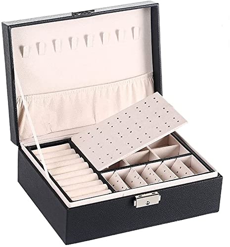 ROLTIN Schmuckkästchen, Schmuckschatulle, Schmuck-Display, Aufbewahrung, Schmuckschatulle, große Schmuckschatulle, hochwertige doppellagige PU-Leder-Schmuckschatulle, Schmuck-Aufbewahrung ROLTIN Schmuckkästchen, Schmuckschatulle, Schmuck-Display, Aufbewahrung, Schmuckschatulle, große Schmuckschatulle, hochwertige doppellagige PU-Leder-Schmuckschatulle, Schmuck-Aufbewahrung von ROLTIN