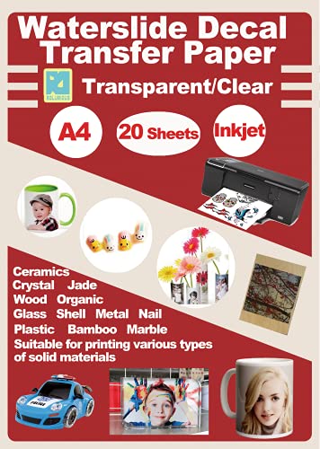 A4-Inkjet-Aufkleber-Druckerpapier, 20 Blatt, transparent, transparent, für Tintenstrahldrucker A4-Inkjet-Aufkleber-Druckerpapier, 20 Blatt, transparent, transparent, für Tintenstrahldrucker von ROLURIOUS