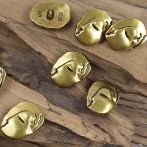 ROMDANTY 20 Stück 18/25 mm künstlerische unregelmäßige Metallknöpfe, abstrakte Kleidungsknöpfe zum Nähen, einzigartiges Design für Hemd, Kleid, Mantel ROMDANTY 20 Stück 18/25 mm künstlerische unregelmäßige Metallknöpfe, abstrakte Kleidungsknöpfe zum Nähen, einzigartiges Design für Hemd, Kleid, Mantel von ROMDANTY