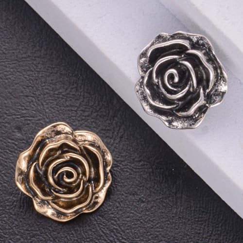 ROMDANTY 5/10/15 Stück 19 mm Rosen-Knöpfe, dekorative Nähknöpfe, Bastelzubehör für Kleidung, Hüte von ROMDANTY