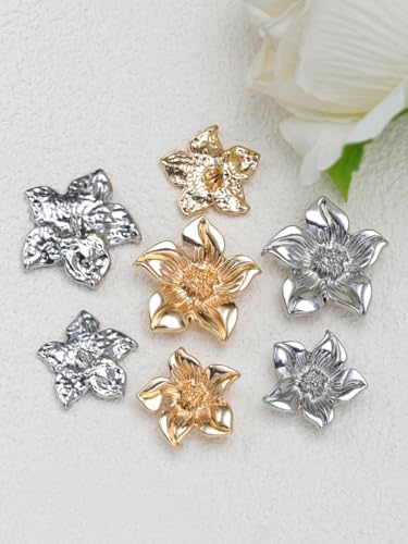 ROMDANTY 8/15 Stück 3D-Blumenknöpfe, dekorative Nähknöpfe für Kleidung, Taschen, Schmuck, Bastelprojekte, Zubehör ROMDANTY 8/15 Stück 3D-Blumenknöpfe, dekorative Nähknöpfe für Kleidung, Taschen, Schmuck, Bastelprojekte, Zubehör von ROMDANTY