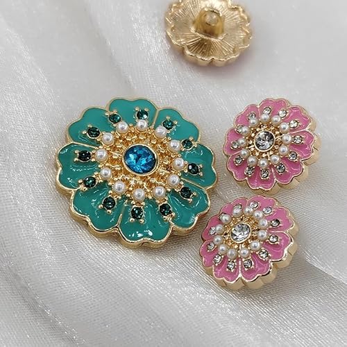 ROMDANTY Metall-Schaftknöpfe, Vintage-Blumen-Design, 15–25 mm, modisches Dekor, grün-rosa Strass, Kleidung, Handwerk, Nähknöpfe, DIY-Projekte, 20 Stück ROMDANTY Metall-Schaftknöpfe, Vintage-Blumen-Design, 15–25 mm, modisches Dekor, grün-rosa Strass, Kleidung, Handwerk, Nähknöpfe, DIY-Projekte, 20 Stück von ROMDANTY