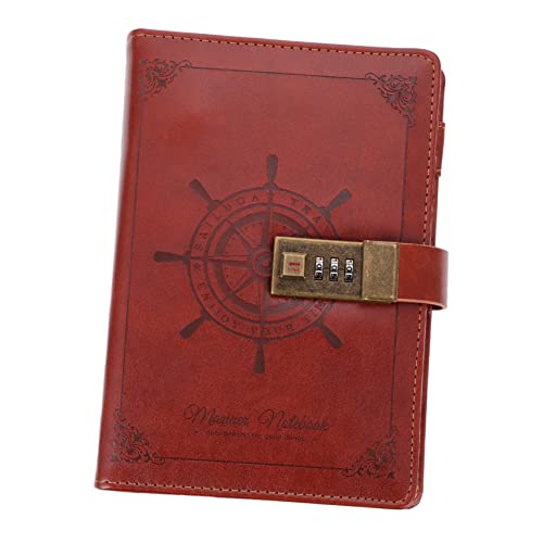 ROMISBABA 1 Stück Vintage PU Notizbuch mit Passwortsperre Retro Diary Book für Notizen Planung und Organisation für Schule Büro und Braun ROMISBABA 1 Stück Vintage PU Notizbuch mit Passwortsperre Retro Diary Book für Notizen Planung und Organisation für Schule Büro und Braun von ROMISBABA