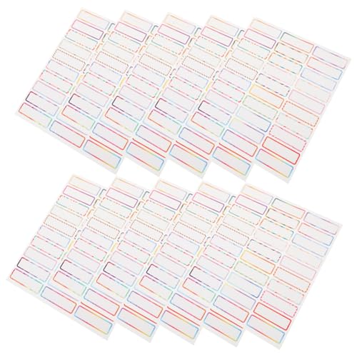 ROMISBABA 10 Blatt Bunte Selbstklebende Namensaufkleber aus Vinyl Wasserfest Beschriftbar mit Stift Ablösbar ohne Rückstände Etiketten für Büro Schule Ordner und Kleidung ROMISBABA 10 Blatt Bunte Selbstklebende Namensaufkleber aus Vinyl Wasserfest Beschriftbar mit Stift Ablösbar ohne Rückstände Etiketten für Büro Schule Ordner und Kleidung von ROMISBABA