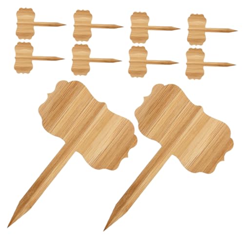 ROMISBABA 10 Stück Pflanzenetiketten Aus Holz Für Den Garten, Pflanzenmarkierungen Für Kräuter, Gemüse Und Blumen, Gemüsepflanzen-etikettenschilder Für Gewächshäuser, Hausgärten Und von ROMISBABA