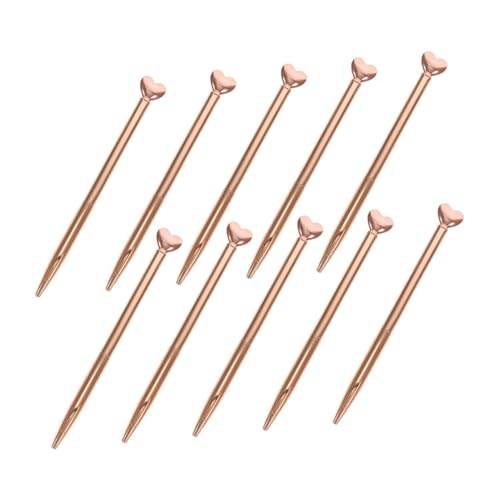 ROMISBABA 10 Stück Stift Unterschreiben Metall -kugelschreiber Kugelschreiber Für Hochzeitsgeschenke Versenkbare Kugelschreiberstifte Stift in Herzform Herzförmige Stifte Roségold von ROMISBABA