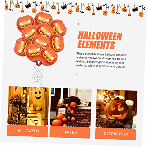 ROMISBABA 10 Stück Teiliges Aufblasbare Halloween Kürbis Folienballons Orange Partydeko für Halloween Gruselige Raumdekoration Geeignet für Party Haustür und Fenster ROMISBABA 10 Stück Teiliges Aufblasbare Halloween Kürbis Folienballons Orange Partydeko für Halloween Gruselige Raumdekoration Geeignet für Party Haustür und Fenster von ROMISBABA
