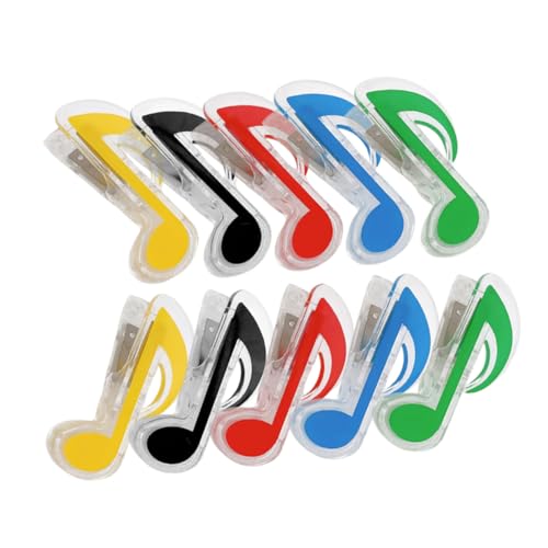 ROMISBABA 10 Stück Teiliges Bunte Musiknoten Büroklammern aus Robustem Material und Tragbar Sicherer Halt für Notenbücher Vielseitig als Seitenhalter und Memo Clip Geeignet für Musiker und ROMISBABA 10 Stück Teiliges Bunte Musiknoten Büroklammern aus Robustem Material und Tragbar Sicherer Halt für Notenbücher Vielseitig als Seitenhalter und Memo Clip Geeignet für Musiker und von ROMISBABA