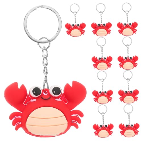 ROMISBABA 10 Stück Teiliges Krabben Schlüsselanhänger Cartoon Stil Niedliche Tragbare Taschenanhänger für Rucksack Handy und Geschenk Modische Kompakte Meeres tier Deko für Alltag und Party von ROMISBABA