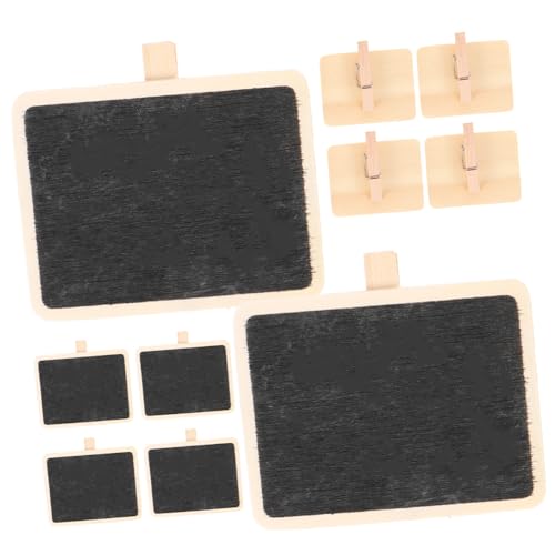 ROMISBABA 10 Stück Teiliges Mini Holz Klammern mit Kleinen Kreidetafeln Kreative Nachricht Clips für Fotos Notizen DIY Memo Board Praktische Tischdekoration für Büro und Zuhause von ROMISBABA