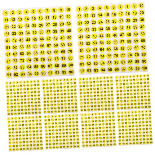 ROMISBABA 100 Blatt Wasserdichte Selbstklebende Nummernaufkleber Rund Gelbe Fläche mit Schwarzer Zahl Vielseitige Klassifikationsetiketten für Kleidung Lager Büro ROMISBABA 100 Blatt Wasserdichte Selbstklebende Nummernaufkleber Rund Gelbe Fläche mit Schwarzer Zahl Vielseitige Klassifikationsetiketten für Kleidung Lager Büro von ROMISBABA
