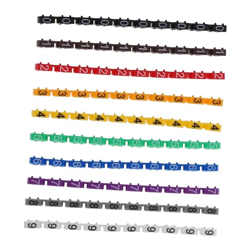 ROMISBABA 100 Stück Bunte Kabelnummernmarkierer Clip Kabelbeschriftungsröhrchen für Drahtdurchmesser Praktische Kabelmanagement Etiketten für Haushalt Büro Auto ROMISBABA 100 Stück Bunte Kabelnummernmarkierer Clip Kabelbeschriftungsröhrchen für Drahtdurchmesser Praktische Kabelmanagement Etiketten für Haushalt Büro Auto von ROMISBABA