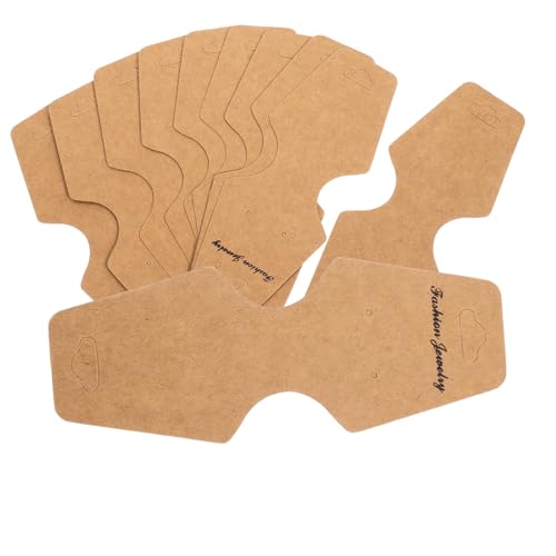 ROMISBABA 100 Stück Halsketten Display Karten aus PVC Schmuck Verpackungskarten Leicht Langlebig und Bruchsicher für Schmuckpräsentation und Einzelhandel Naturfarben von ROMISBABA