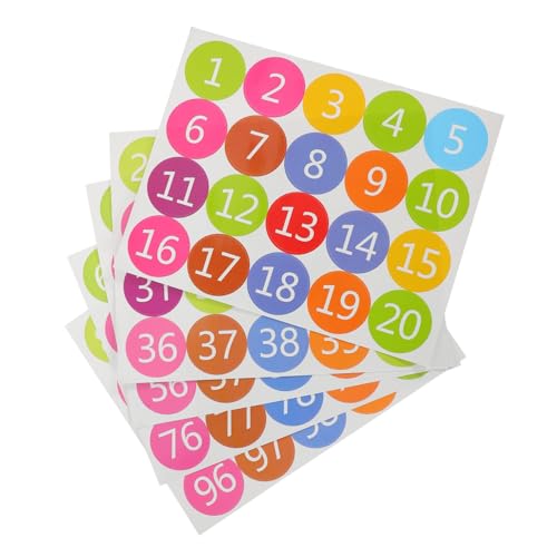 ROMISBABA 100 Stück Teilig Selbstklebende Zahlenaufkleber Farbige Nummern Etiketten für Hausnummer Büro Lagerung und Klassifizierung Wasserfest Leicht Ablösbar Starke Haftung Vielseitig von ROMISBABA