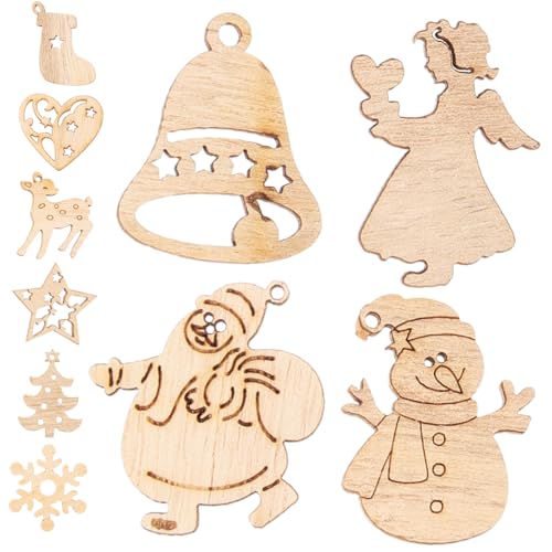ROMISBABA 100 Stück Teiliges Weihnachtsdeko Holzscheiben Handbemalt Natürliche Christbaumschmuck Anhänger für DIY Bastelprojekte Langlebige Holzstücke für Tisch und Türdekorationen ROMISBABA 100 Stück Teiliges Weihnachtsdeko Holzscheiben Handbemalt Natürliche Christbaumschmuck Anhänger für DIY Bastelprojekte Langlebige Holzstücke für Tisch und Türdekorationen von ROMISBABA