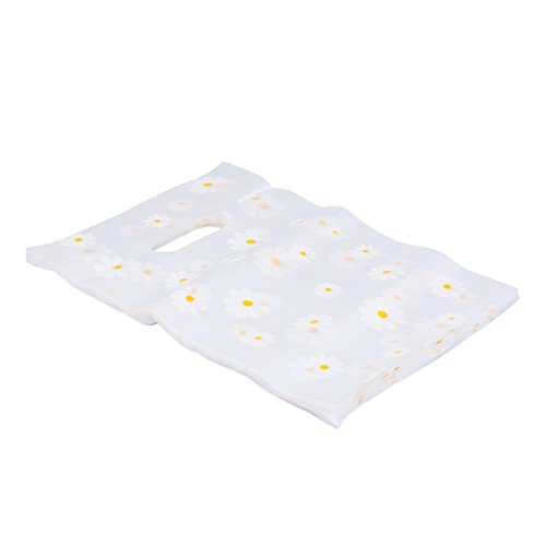 ROMISBABA 100Stücke Blumendesign Plastiktüten Tragetaschen für Geeignet für Zuhause Geschäft oder Veranstaltungen Leicht und Sicher mit Griffen von ROMISBABA