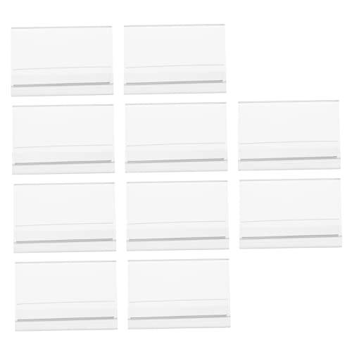 ROMISBABA 10Stücke Acryl Namensschild Halter Förmige Tischkartenständer für Konferenzen Doppelseitige Displayplatten für Meetings Restaurants und Veranstaltungen Transparent von ROMISBABA
