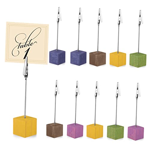 ROMISBABA 10Stücke Holzwürfel Memo Clips Kreative Memohalter für Fotos und Notizen Stabiler Tischständer Dekorative Büroaccessoires für Zuhause Schule und Büro ROMISBABA 10Stücke Holzwürfel Memo Clips Kreative Memohalter für Fotos und Notizen Stabiler Tischständer Dekorative Büroaccessoires für Zuhause Schule und Büro von ROMISBABA