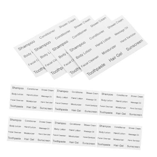 ROMISBABA 12 Blatt Selbstklebende Wasserfeste Aufkleber für Reise und Badezimmerflaschen Praktische Etiketten für Shampoo Conditioner Duschgel Hautpflege zur Einfachen Organisation und ROMISBABA 12 Blatt Selbstklebende Wasserfeste Aufkleber für Reise und Badezimmerflaschen Praktische Etiketten für Shampoo Conditioner Duschgel Hautpflege zur Einfachen Organisation und von ROMISBABA