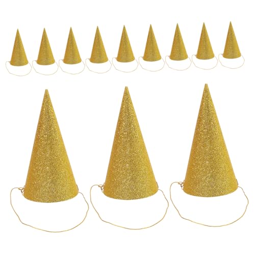 ROMISBABA 12 Stück Teiliges Goldene Partyhüte mit Glitzereffekt Dreieckige Geburtstagskegel für Erwachsene Mini Festliche Hüte als Party Deko für Jungen und Mädchen Zufällige ROMISBABA 12 Stück Teiliges Goldene Partyhüte mit Glitzereffekt Dreieckige Geburtstagskegel für Erwachsene Mini Festliche Hüte als Party Deko für Jungen und Mädchen Zufällige von ROMISBABA
