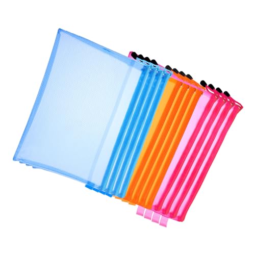 ROMISBABA 12 Stück Teiliges PVC Reißverschluss Dokumententaschen Transparente Doppellagige Aufbewahrungsbeutel mit Hoher Beständigkeit Große Kapazität für Schreibwaren Kosmetik Geeignet für von ROMISBABA