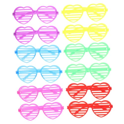 ROMISBABA 12 Stück Teiliges Partybrillen Herzform in Farben Leichte Langlebige Valentinstag Scherzbrille Einzigartiges Accessoire für Karneval Fasching Fotospaß und Kinderkostüm von ROMISBABA
