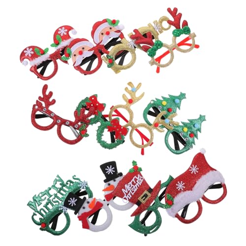 ROMISBABA 12 Stück Teiliges Weihnachtsbrillen aus Kunststoff Wiederverwendbare Partybrillen mit Klassischen Xmas Elementen Bunte Foto Requisiten für Festliche Weihnachtsfeiern und Lustige von ROMISBABA
