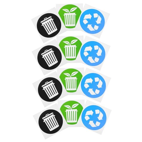 ROMISBABA 12Stücke Selbstklebende Abfalltrennungs Aufkleber für Mülleimer Wasserdichtes Design für Innen und Außen Recycling Kennzeichnung für Altpapier Restmüll und Biomüll ROMISBABA 12Stücke Selbstklebende Abfalltrennungs Aufkleber für Mülleimer Wasserdichtes Design für Innen und Außen Recycling Kennzeichnung für Altpapier Restmüll und Biomüll von ROMISBABA