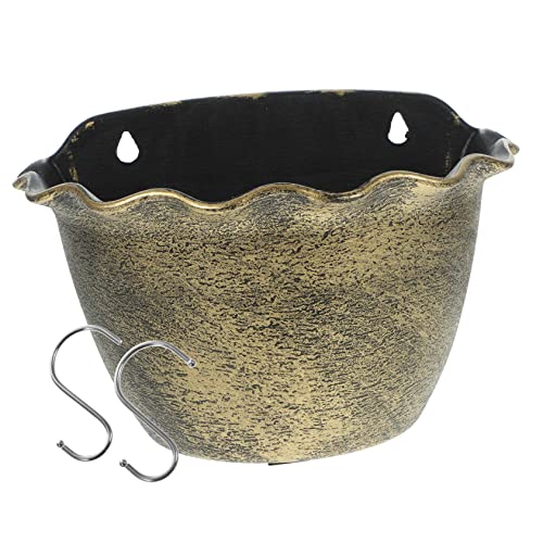 ROMISBABA 1Satz Hängende Wandpflanzer Retro Sprühlack mit Wasserablauf für Garten als Wanddekoration für Zimmerpflanzen und Sukkulenten Haken von ROMISBABA