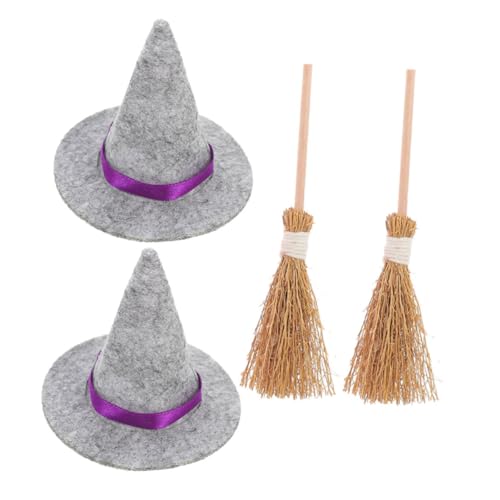 ROMISBABA 2 Sätze Halloween Mini Hexenhut und Besen Teilig Handgefertigte Mini Deko für Puppenhaus Miniatur Hexenhaus Dekoration für Halloween Party und Miniatur ROMISBABA 2 Sätze Halloween Mini Hexenhut und Besen Teilig Handgefertigte Mini Deko für Puppenhaus Miniatur Hexenhaus Dekoration für Halloween Party und Miniatur von ROMISBABA