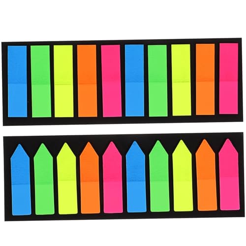 ROMISBABA 2 Sätze Sticky Tabs Haftmarker für Bücher Index und Annotierungs Tabs Praktische Lesezeichen für Schule Büro und Zuhause Farben Fluoreszierendem und Mattem Design von ROMISBABA