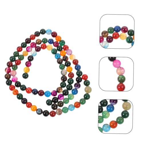 ROMISBABA 2 Saiten Natürliche Achat Perlen Rund Schmuckperlen Stränge Spacer Beads für DIY Armband Halskette Basteln Perlen Zubehör von ROMISBABA