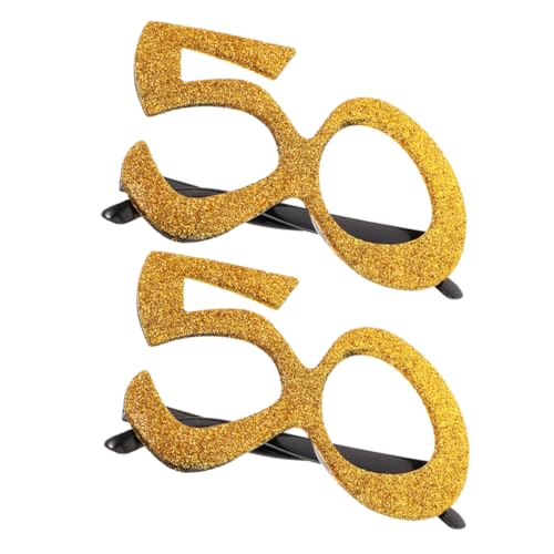 ROMISBABA 2 Stück Glitzernde Geburtstagssonnenbrillen in Form Einer 50. Zahl, Brillendekorationen Für Jubiläumspartys, Foto-requisiten ROMISBABA 2 Stück Glitzernde Geburtstagssonnenbrillen in Form Einer 50. Zahl, Brillendekorationen Für Jubiläumspartys, Foto-requisiten von ROMISBABA