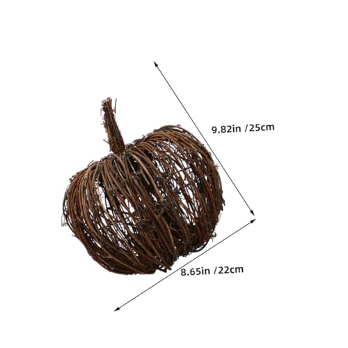ROMISBABA 2 Stück Handgeflochtene Rattan Kürbis Dekoration Halloween und Erntedank Tischdeko Leichtes Flexibles Desktop Arrangement für Festliche Raumgestaltung von ROMISBABA