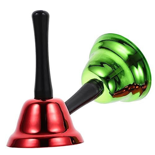 ROMISBABA 2 Stück Handglocken Metall mit Retro Design Extra Laut Vielseitig für Restaurant Büro Weihnachten Dekoration Rot und Grün ROMISBABA 2 Stück Handglocken Metall mit Retro Design Extra Laut Vielseitig für Restaurant Büro Weihnachten Dekoration Rot und Grün von ROMISBABA