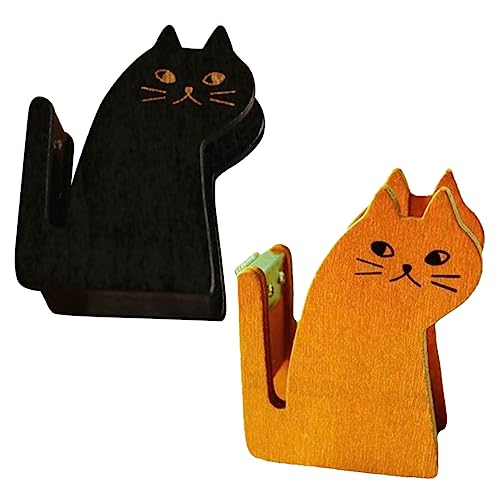 ROMISBABA 2 Stück Kreativer Katzen Tape Dispenser Tragbarer Klebeband Halter aus Holz Design für Büro und Zuhause Einfaches Schneiden ohne Schere ROMISBABA 2 Stück Kreativer Katzen Tape Dispenser Tragbarer Klebeband Halter aus Holz Design für Büro und Zuhause Einfaches Schneiden ohne Schere von ROMISBABA