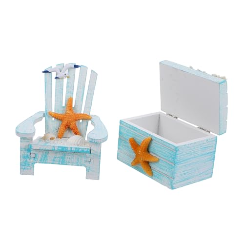 ROMISBABA 2 Stück Mediterranes Mini Holzstuhl Modell mit Box Nautische Strandstuhl Deko für Meerliebhaber Küsten Ornament für Büro Handgefertigte Holzfigur Geschenkidee ROMISBABA 2 Stück Mediterranes Mini Holzstuhl Modell mit Box Nautische Strandstuhl Deko für Meerliebhaber Küsten Ornament für Büro Handgefertigte Holzfigur Geschenkidee von ROMISBABA