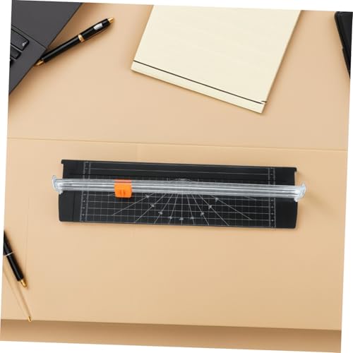 ROMISBABA 2 Stück Papierschneider mit Klappbarem Lineal Präziser Bastelschneider für Scrapbooking Karton und Fotos Sichere Klingenabdeckung für Büro und Zuhause Schwarz von ROMISBABA