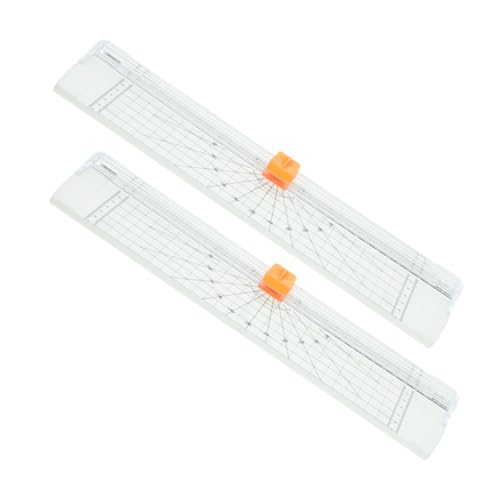 ROMISBABA 2 Stück Papierschneider mit Klappbarem Lineal Scharfe Klinge für Präzises Schneiden Kompakter Tragbarer Papiertrimmer für Basteln Scrapbooking Fotos Etiketten Büro und Zuhause von ROMISBABA
