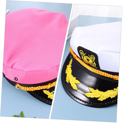 ROMISBABA 2 Stück Teiliges Kapitänsmützen Weiß und Segelhut für Kostüm Party Bühnenauftritt Unisex Partyhut Zubehör von ROMISBABA
