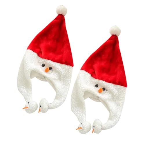 ROMISBABA 2 Stück Weihnachtsmann-hosenmütze Kostüm Für Erwachsene Weihnachtsmützen Für Erwachsene Weihnachten Weihnachtsdekorationen Weihnachtsschneemannmütze Winter Weiß Klein Rot Plüsch von ROMISBABA
