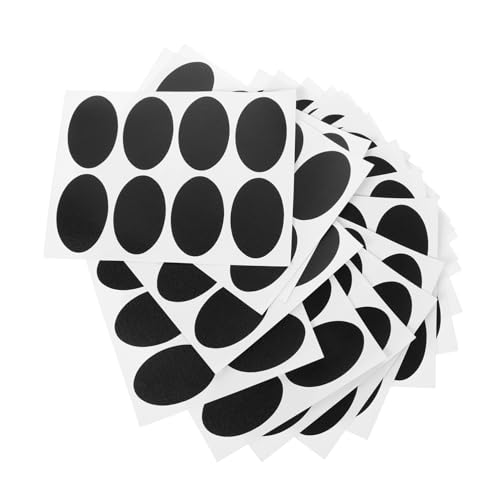 ROMISBABA 20 Blatt Küchenetiketten Selbstklebende Gewürzflaschen Aufkleber Oval Schwarz für Einfache Klassifizierung und Organisation Küche von ROMISBABA
