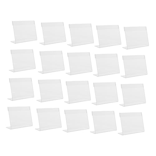 ROMISBABA 20 Stück Acryl Preisschildhalter Klarer Tischaufsteller mit Etikettenfach Bruchsicherer Transparenter Acrylständer für Preis und Namensschilder Platzsparend für Supermarkt und ROMISBABA 20 Stück Acryl Preisschildhalter Klarer Tischaufsteller mit Etikettenfach Bruchsicherer Transparenter Acrylständer für Preis und Namensschilder Platzsparend für Supermarkt und von ROMISBABA